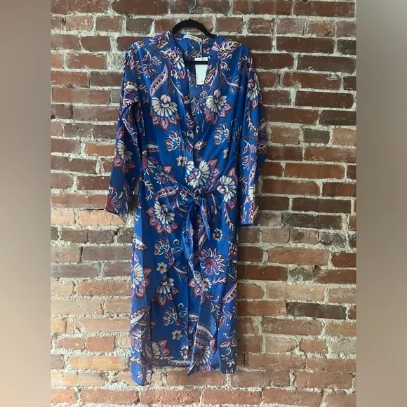 Mango Women’s Pleated Floral Print Midi Dress size 6